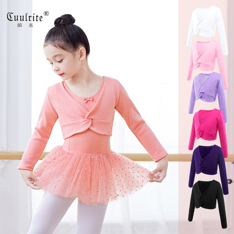 Children's Dance Showcase Girl Long Sleeve Coat Coat Fall Sweater Added Hawling Ballet Outside Winter