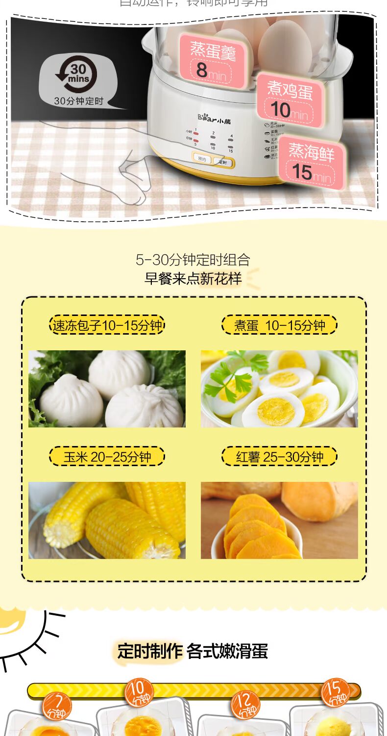 ca nấu mì mishio Máy xay trứng gấu / Cubs ZDQ-C14E1 Máy đánh trứng đôi Máy hấp trứng tự động Tắt trứng nhỏ - Nồi trứng mua nồi lẩu mini