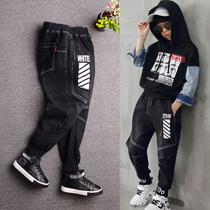 Boy Jeans 2022 Autumn Dress New Spring Autumn Children Radish Pants CUHK Boy Pants Black Long Pants Winter Casual