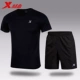 Bộ đồ thể thao Xtep nam hai mảnh 2019 quần short mùa hè thoáng khí chạy áo thun ngắn tay năm quần thể thao - Thể thao sau