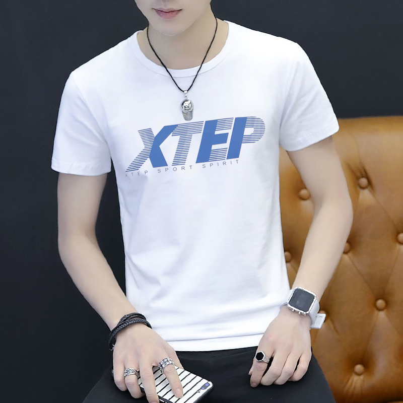 T step short sleeve T-shirt man 2022 new loose round collar white Brand logos Summer sports men's T-shirts