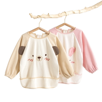 Betis baby smock corduroy spring and autumn outer wear for men and women when eating waterproof and anti-dirty bibs for reverse wearing
