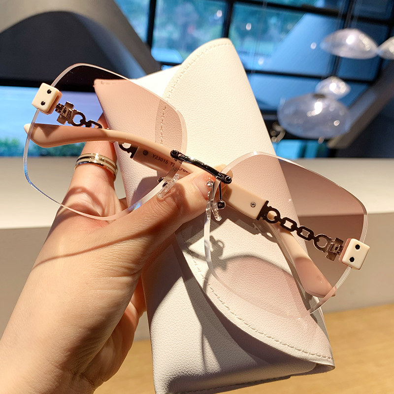 Frameless edge cutting sunscreen female summer sun protection with high-sensitive ultraviolet sunglasses driving special Korean edition tide