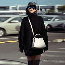 Star Gulina Yang Mi same autumn and winter loose turtleneck sweater lazy wind thin long knitted top