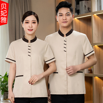 Hotel cleaning work clothes womens summer hotel rooms PA property community cleaning aunt work clothes short sleeve set
