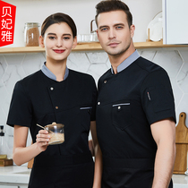 Hotel chefs clothing short-sleeved bakery pastry dessert chef summer overalls male West Chef bakery chef clothing