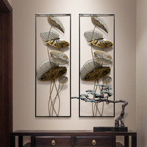 New Chinese three-dimensional wrought iron pendant porch wall decoration creative lotus leaf restaurant wall decoration handmade wall decoration