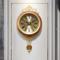 American luxury art living room wall clock fashion trend European clock creative hanging watch home personality swing clock