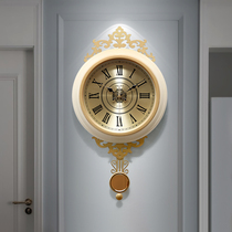 American light luxury art living room wall clock Fashion trend European clock creative hanging watch Household personality swing watch