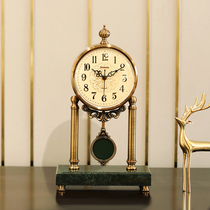 European light luxury watch table clock Desk clock Office modern soft decoration Living room wine cabinet Home bedside table ornaments