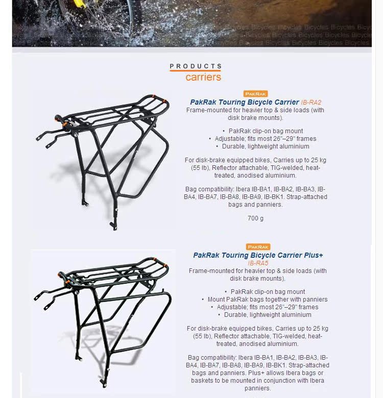 Porte-bagages pour vélo IBERA - Ref 2426829 Image 3