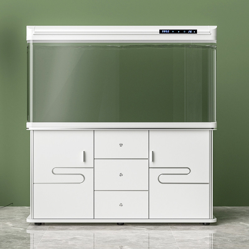 Xilong Fish Tank for Living Room, Home Use with Cabinet, Floor-Standing Glass Aquarium, Ecological, No Need to Change Water, Medium-Sized New Goldfish Tank