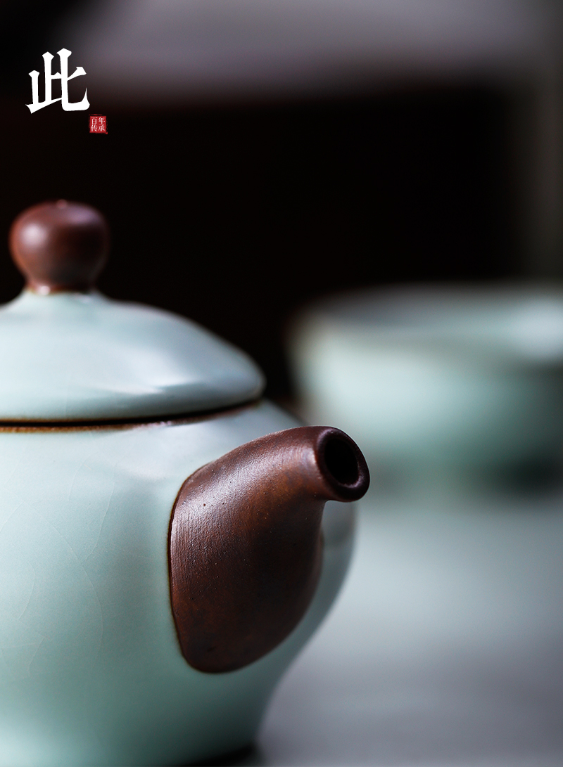 Beautiful home your up ceramic teapot single pot of ice to crack household pure manual hand pot of one little teapot with small restore ancient ways