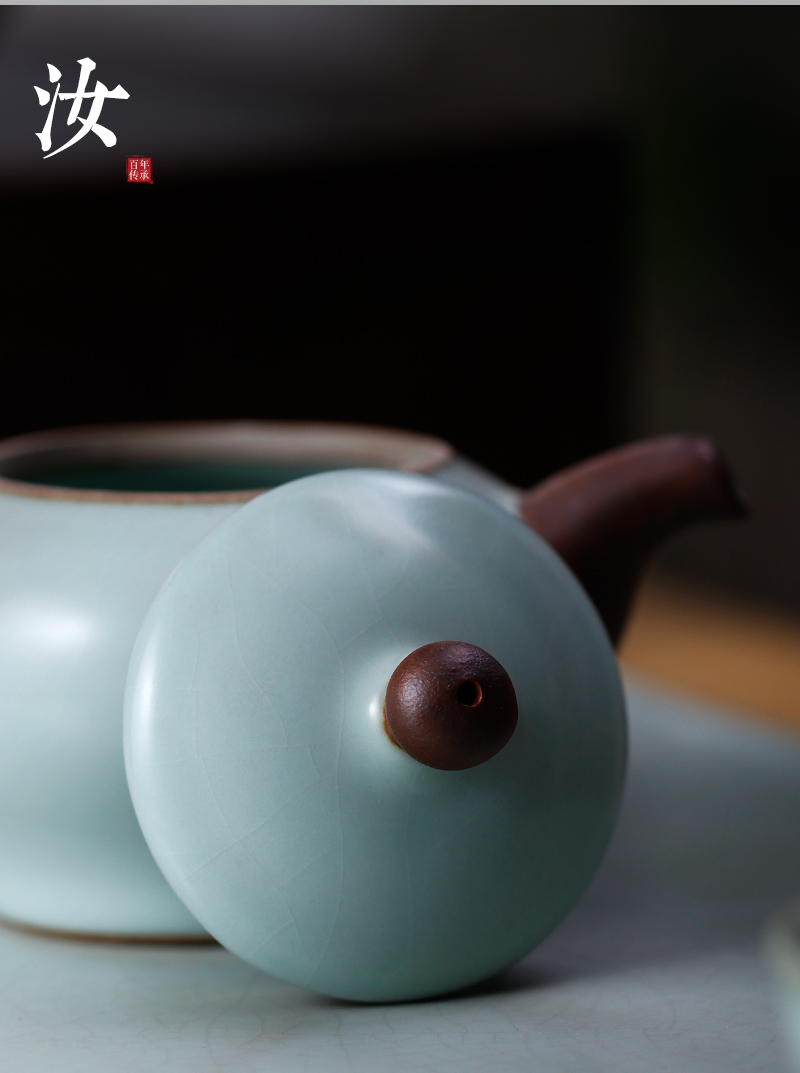 Beautiful home your up ceramic teapot single pot of ice to crack household pure manual hand pot of one little teapot with small restore ancient ways