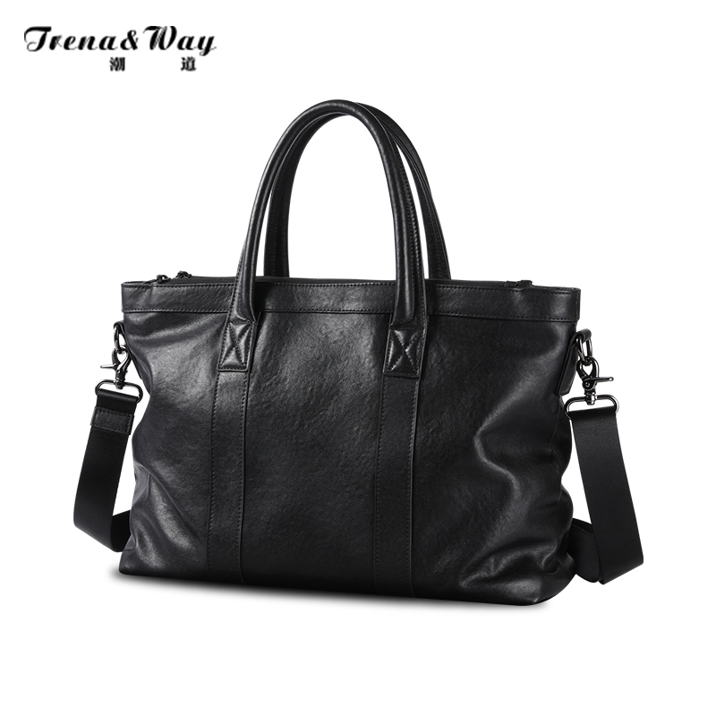 Men's Briefcase Business Men's Leather Computer File Handbag Large Capacity Single Shoulder Diagonal Satchel Leather Bag