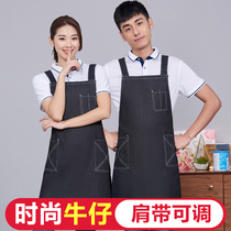 Apron Denim Fabric Custom Logo Print Fashion Mens Vest Style Working Thin wear summer workwear