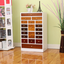 Solid wood multi-bucket cabinet Modern simple bedroom storage cabinet Drawer-type locker Full multi-function medicine cabinet