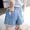 Cao eo quần short denim nữ mùa hè lỗ lỏng Hàn Quốc phiên bản mỏng sinh viên quăn jeans chân rộng quần nóng siêu quần short quần sọt jean nữ