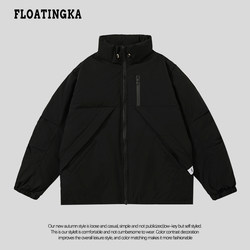 FLOATINGKA 90 white duck down stand collar down jacket for men and women winter ເສື້ອກັນຫນາວແບບພື້ນຖານອາເມລິກາ