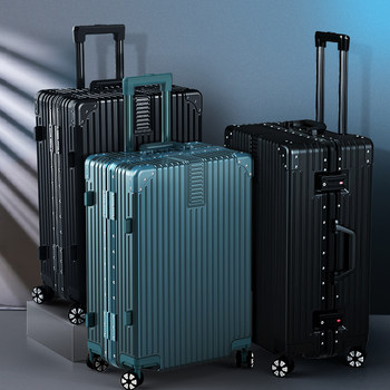 Luggage Suitcase, Large Capacity, Small 20-Inch Trolley Case with Universal Wheels, 24-Inch for Women, Men, and Students, Password Lock Leather Suitcase