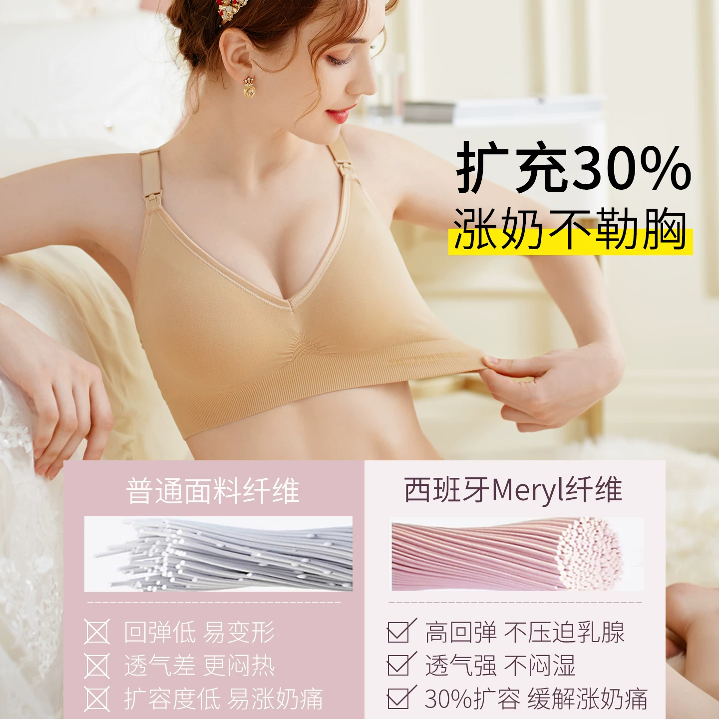 Underwear for breastfeeding, supporting bra for pregnant