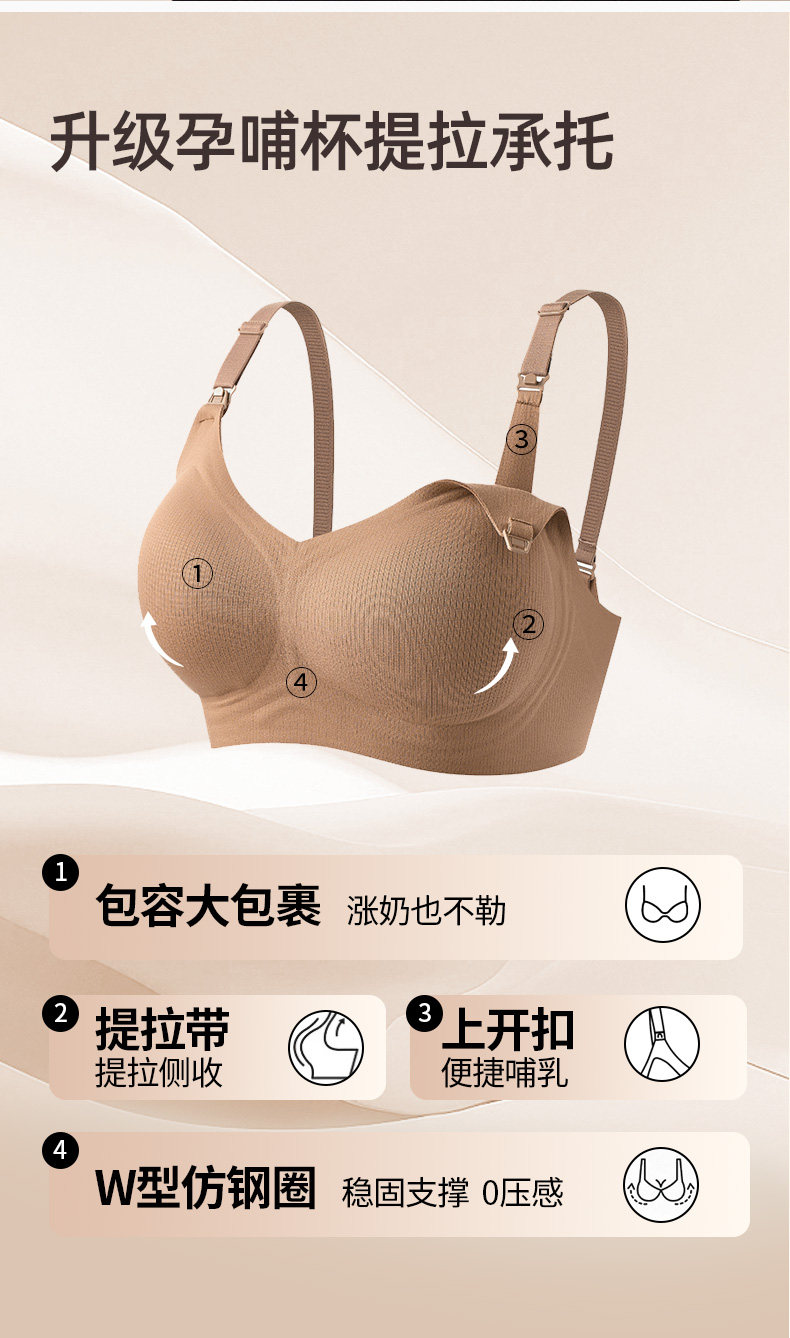 【清仓】十月皇后哺乳内衣孕期产后喂奶专用聚拢防下垂孕妇文胸 — 6