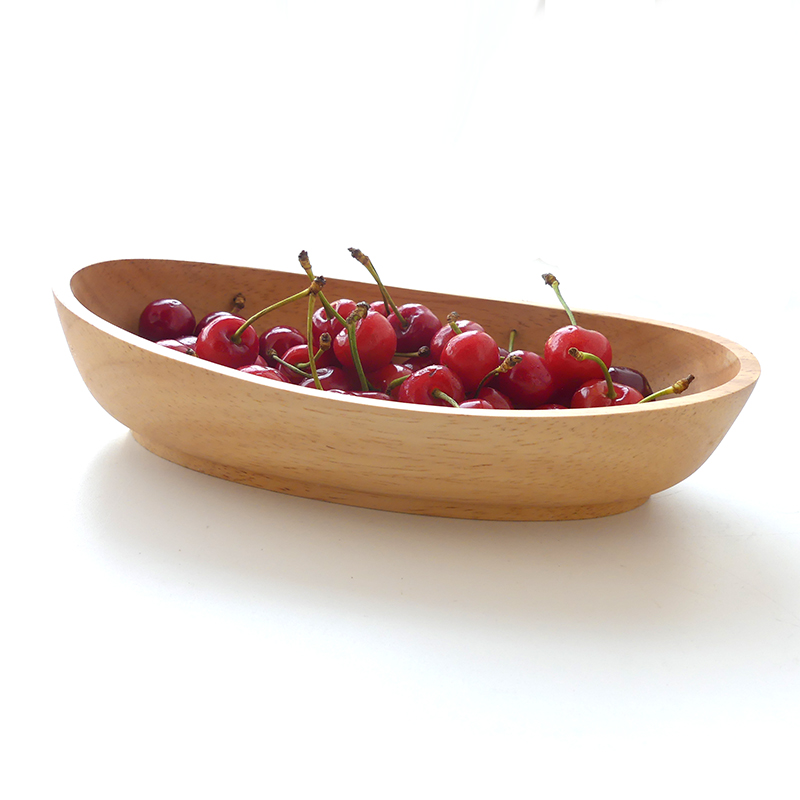 Motian Alley New with Bottom Boat shaped large solid wood disc Snack Fruit Saucer Creative Original Wood Cutlery