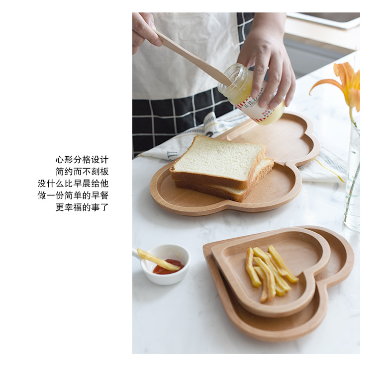 Nhật Bản tình yêu sáng tạo tấm gỗ cá tính đám mây kích thước đĩa tráng miệng món ăn bằng gỗ bánh trái khay đĩa gỗ