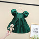 Girls' puff sleeve dress 2022 new summer children's Korean style foreign style princess dress baby fluffy skirt trendy