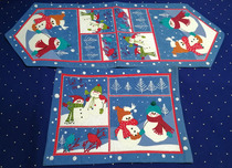 Christmas element tree bird snowman table fabric small table flag mat 217T-6