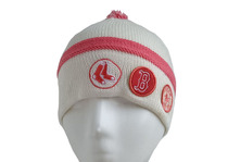 Single Boston Red Sox red and white embroidered logo versatile toe cap winter tide warm knitted woolen hat 15-6