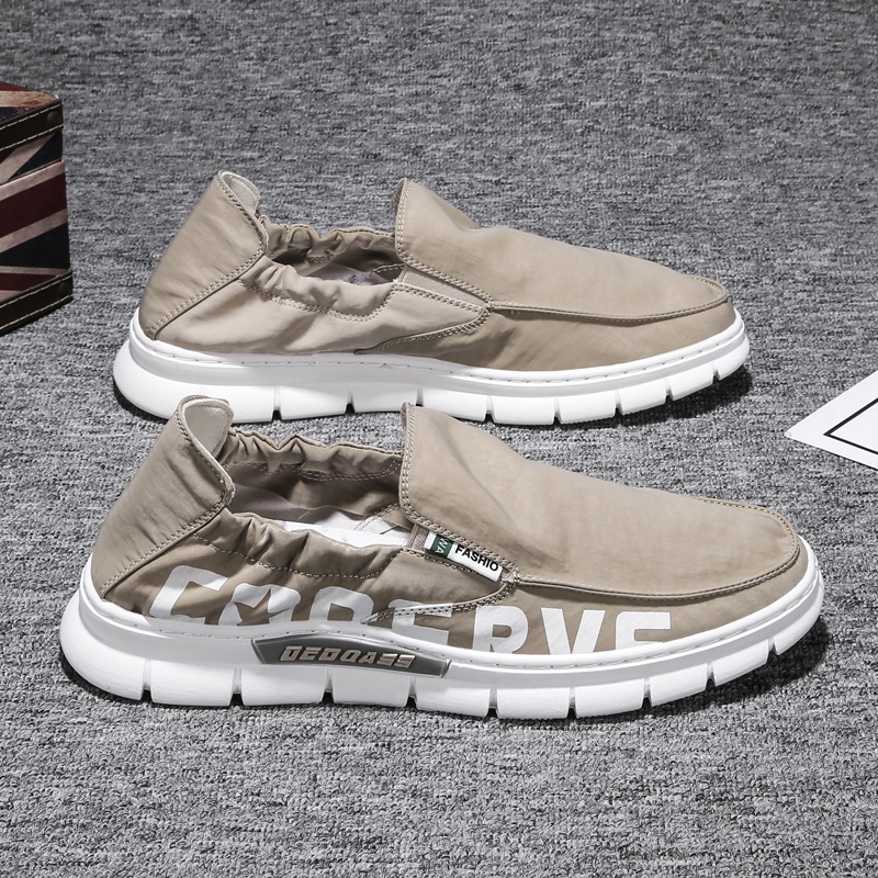 Old Beijing Cloth Shoes Men Casual 100 Hitch A Foot Pedal 2021 New Summer Breathable Sail Cloth Shoes Sloth Men's Shoes