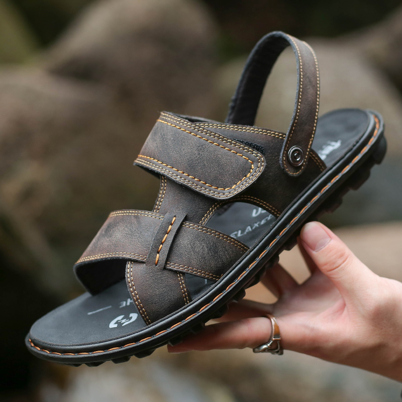 Sandals men's 2021 summer new dual-use slippers soft bottom non-slip fashion driving sandals and slippers men's beach tide shoes