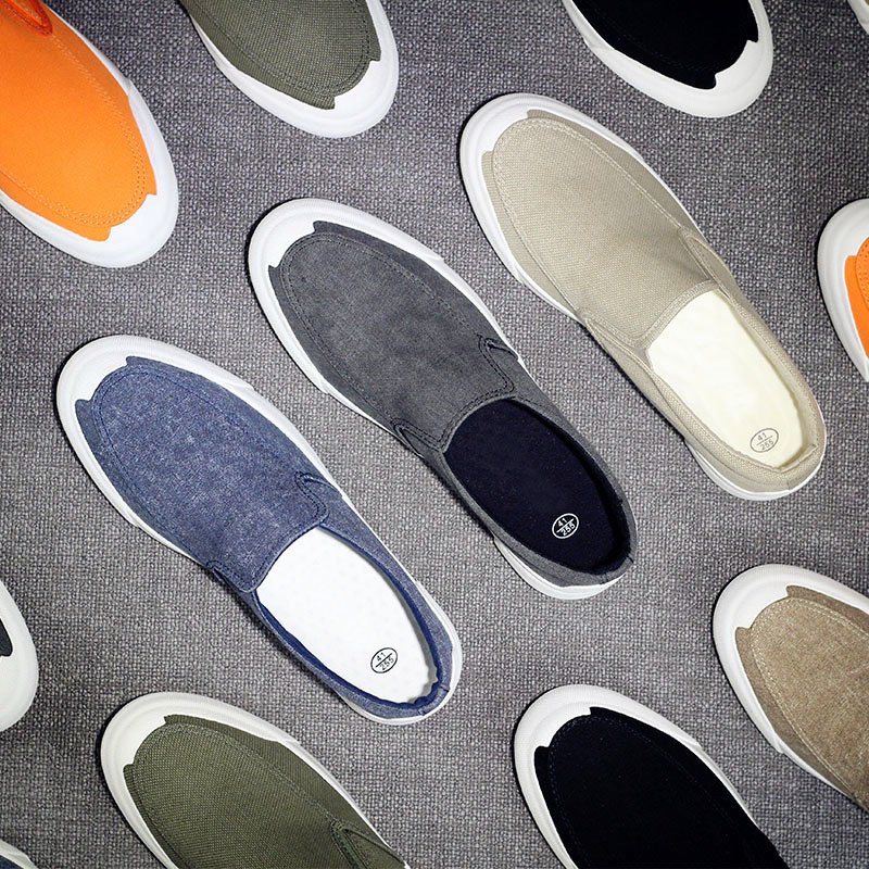Men's old Beijing cloth shoes summer men's shoes canvas shoes slip on casual lazy people trendy shoes driving breathable