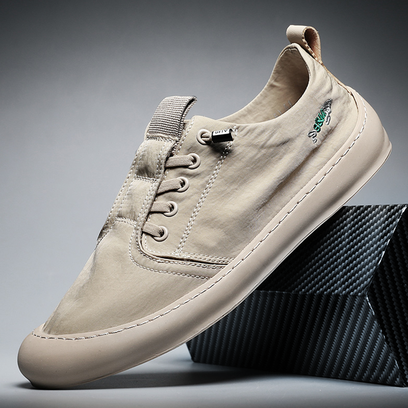 Korean version of sports and leisure old Beijing cloth shoes tide ice silk canvas shoes men's summer breathable Hong Kong trend all-match shoes