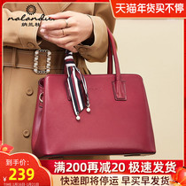 Narandu red Bride wedding bag 2021 new fashion Hand bag leather mother bag large capacity Womens bag