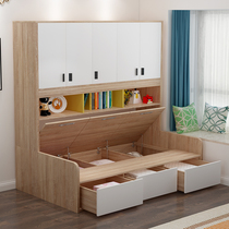 Wardrobe Bed Integrated Province Space Tatami Combined Bed Small Household Type Multifunctional Childrens Bed Boy Bookshelf Cabinet Bed