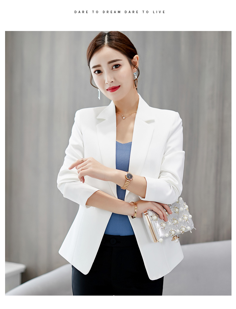 Bộ đồ vest nữ mùa thu 2018 mới Hàn Quốc của chiếc áo dài tay tự trồng chuyên nghiệp màu đen hoang dã giản dị một nút nhỏ phù hợp áo kiểu trung niên hàn quốc