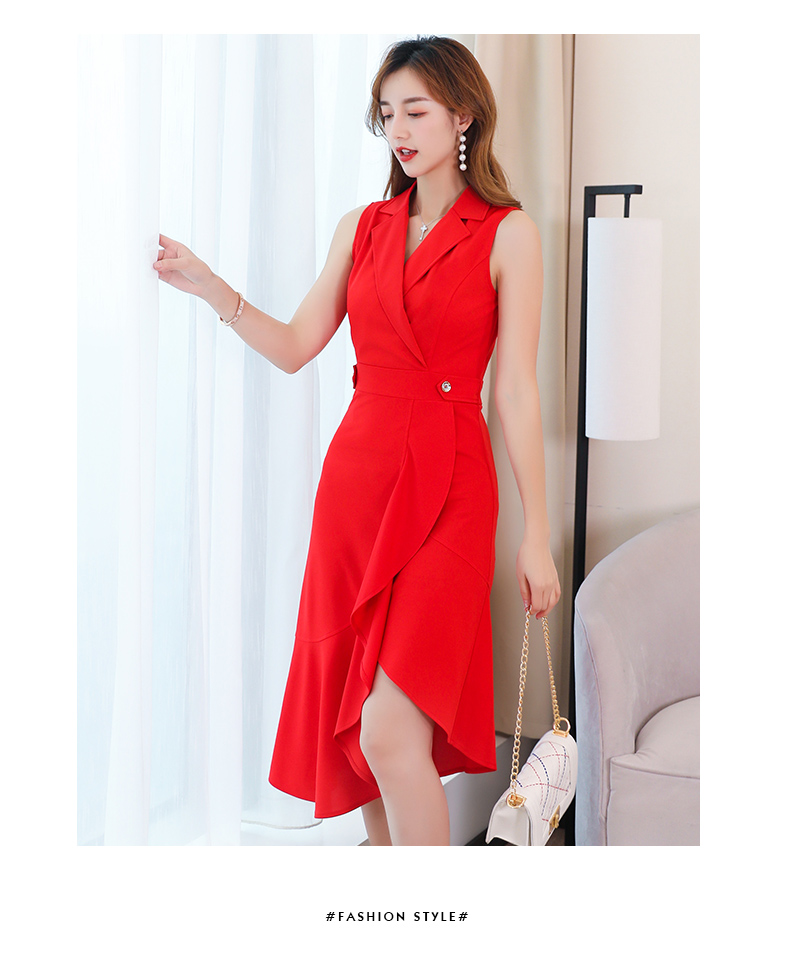 2019 phổ biến phụ nữ váy mới mùa hè khí chất gợi cảm lady eo thon không tay áo dài - Váy eo cao đầm rút dây eo