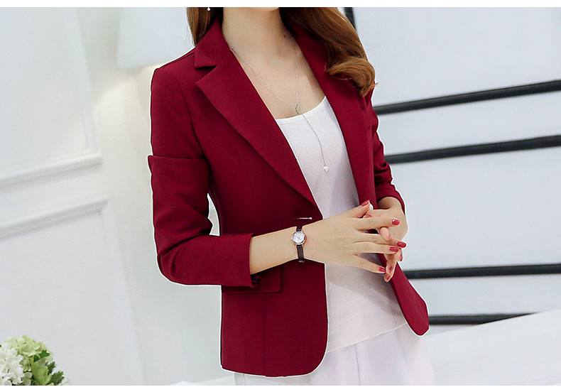 Bộ đồ vest nữ 2018 thu đông phiên bản mới của Hàn Quốc dáng lửng thon gọn tay áo dài nữ giản dị hoang dã phù hợp với đoạn văn ngắn áo vest blazer nữ