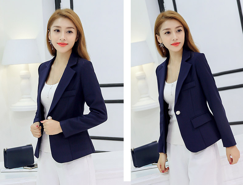 Bộ đồ vest nữ 2018 thu đông phiên bản mới của Hàn Quốc dáng lửng thon gọn tay áo dài nữ giản dị hoang dã phù hợp với đoạn văn ngắn áo vest blazer nữ