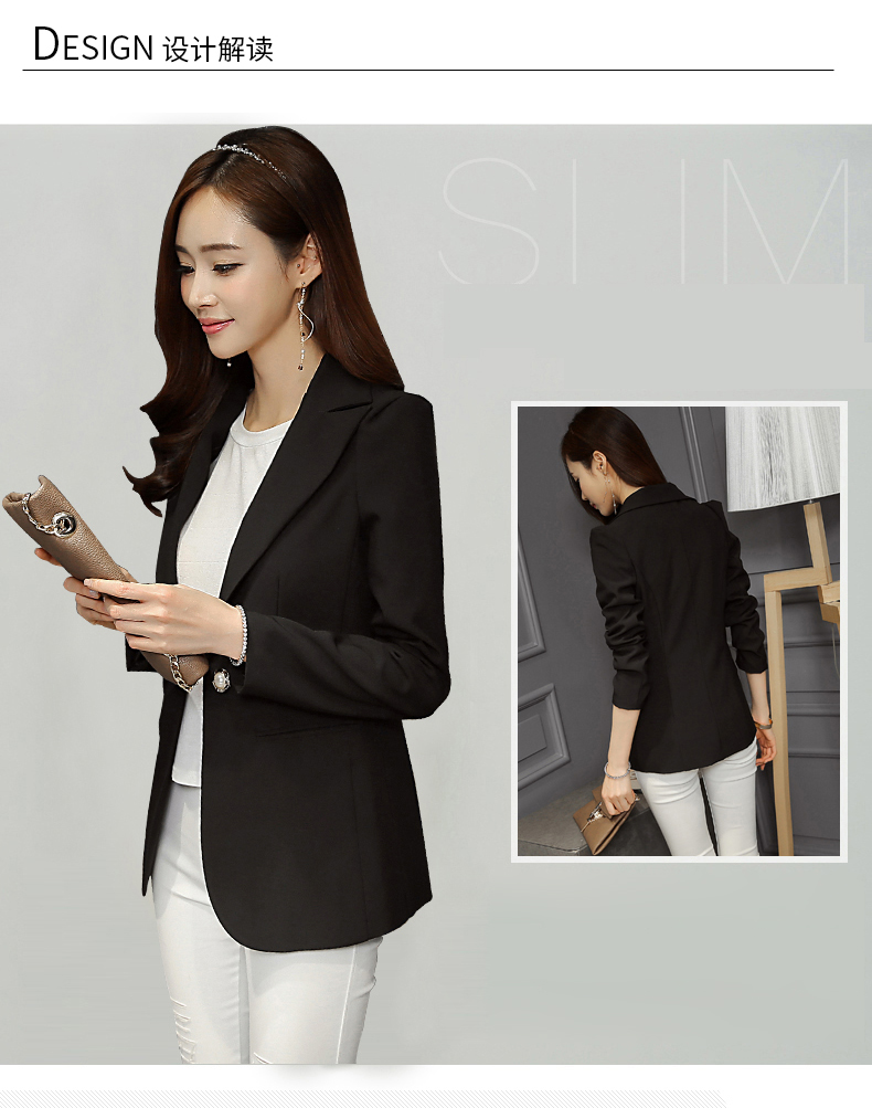 Xuân 2018 phiên bản mới của Hàn Quốc tự diện áo dài tay nhỏ phù hợp với áo khoác nữ khí chất hoang dã phần dài nữ phù hợp với thủy triều bộ vest nữ quần ống rộng