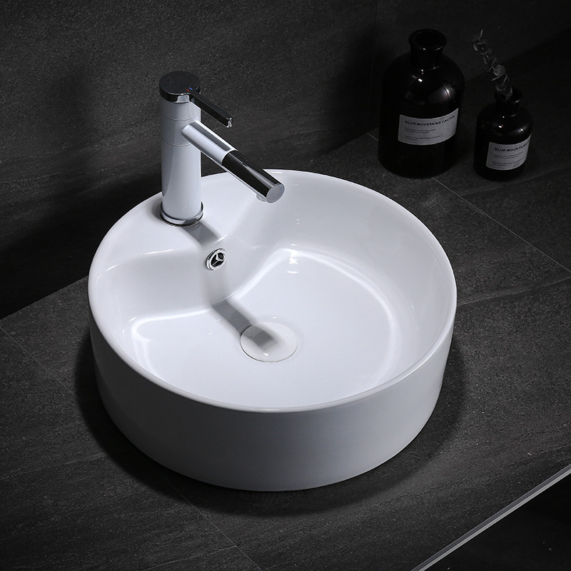 Round Table Basin Home Dressing Room Washbasin Wash Basin Single Sink Balcony Terrace 32 Basin 32 36 41 46 cm