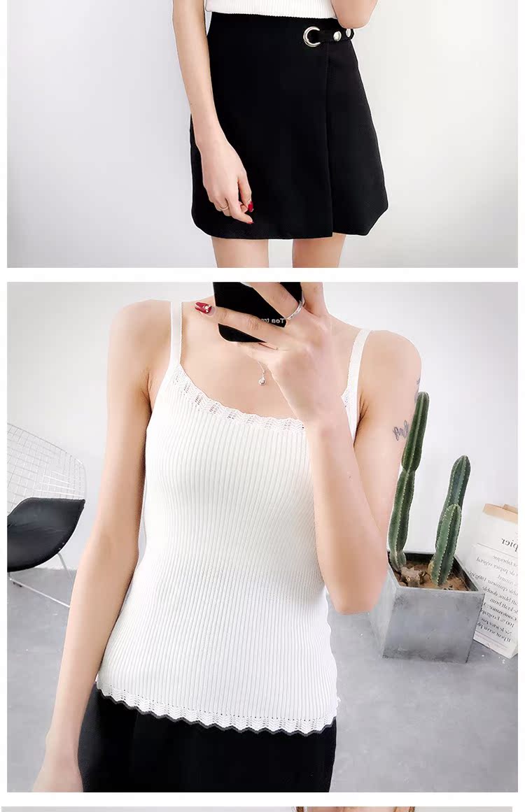 2018 mới dây đeo bên trong yếm nữ mùa hè phong cách nữ sinh ngắn gợi cảm gợi cảm áo len mỏng hàng đầu mặc thiết kế thời trang nữ