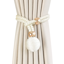 Minimalist curtain strap pair with light and luxurious upscale yarn curtain bundling loveable hanging ball Decorative Accessories Trinkets