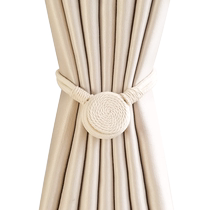 Japanese style small fresh curtain strap magnetic buckle ring tie strap simple white gauze curtain fixed hook tie rope gathering strap