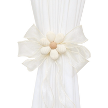 French curtain straps light luxury creative flower bow straps princess style white gauze ties buckle rings gathering ropes