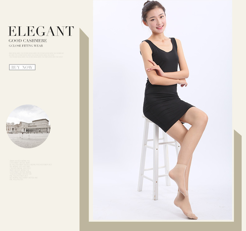 Vớ nữ mùa xuân và mùa hè vớ lụa ngắn lõi lụa nhung nữ vớ màu đen thịt màu mỏng phần lụa vớ phụ nữ vớ vớ nam