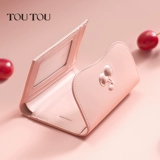 Розовый легкий и тонкий бумажник, картхолдер, маленький кошелек, из натуральной кожи, подарок на день рождения