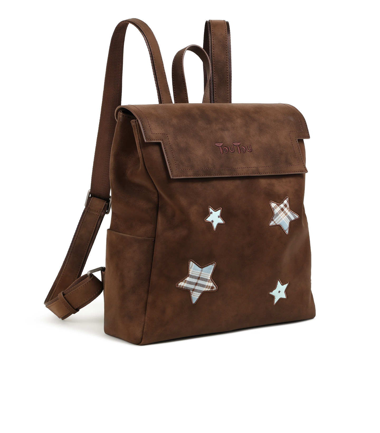 TOUTOU Chocolate Brown Star Shape Magnetic Snap Backpack
